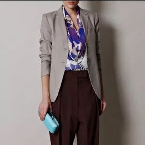 DIANE VON FURSTENBERG TAUPE GREY PLAXICO JACKET NWT, Size 12, Blazer